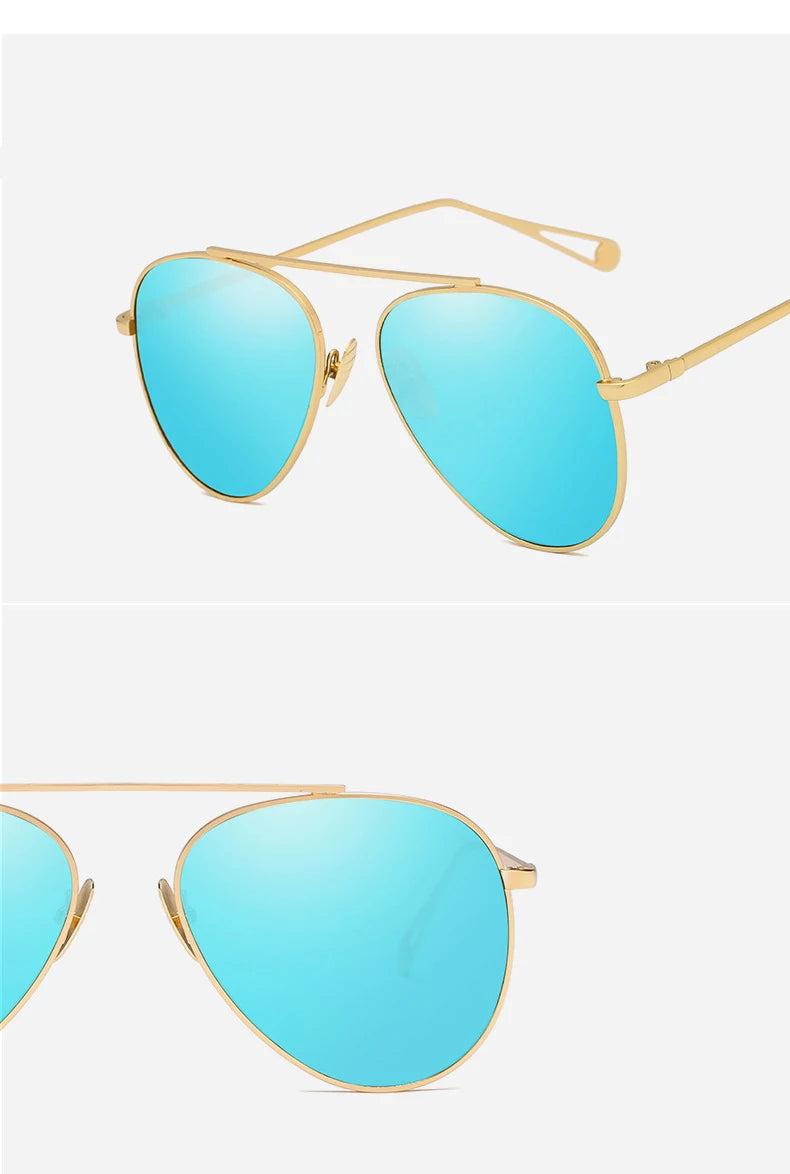 Aviator-Style HD Polarized Sunglasses – Lightweight Metal Frame with UV400 Protection