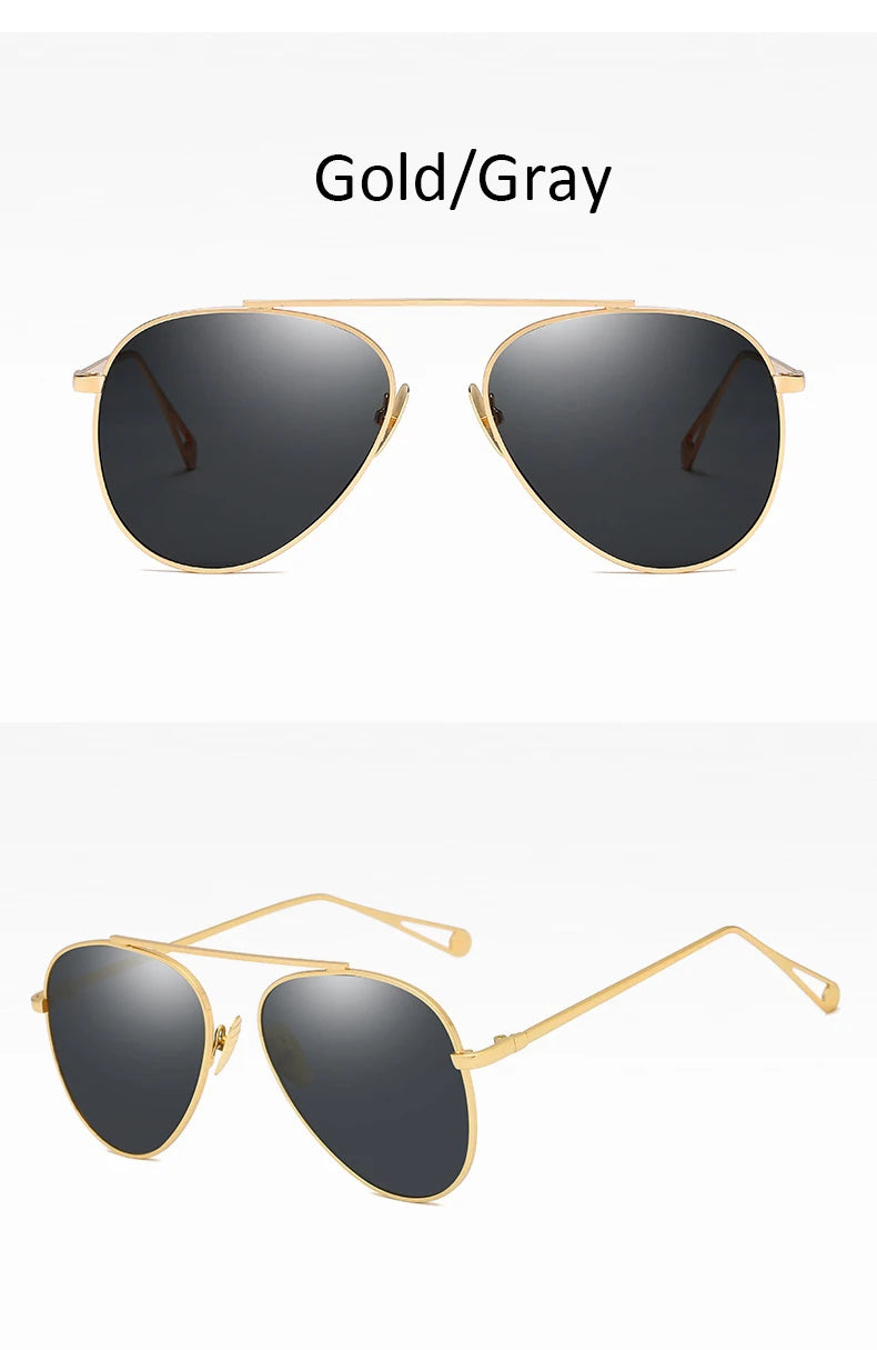 Aviator-Style HD Polarized Sunglasses – Lightweight Metal Frame with UV400 Protection