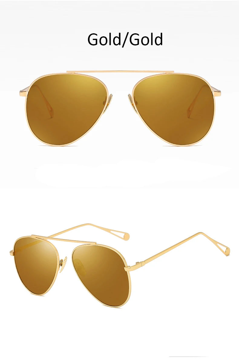 Aviator-Style HD Polarized Sunglasses – Lightweight Metal Frame with UV400 Protection