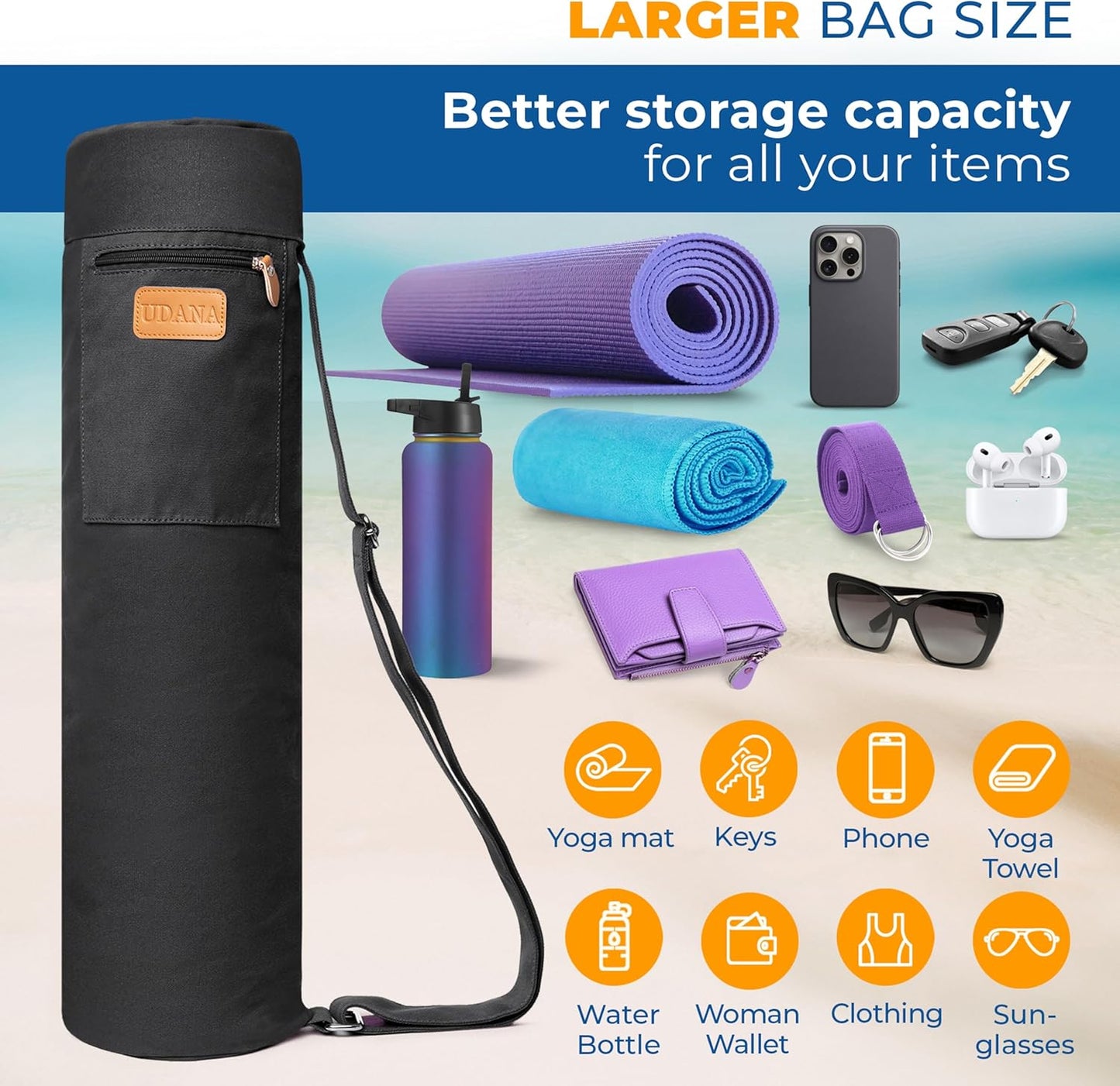 Turquoise Yoga Mat Bag – Large, Stylish & Versatile Yoga Mat Carrier
