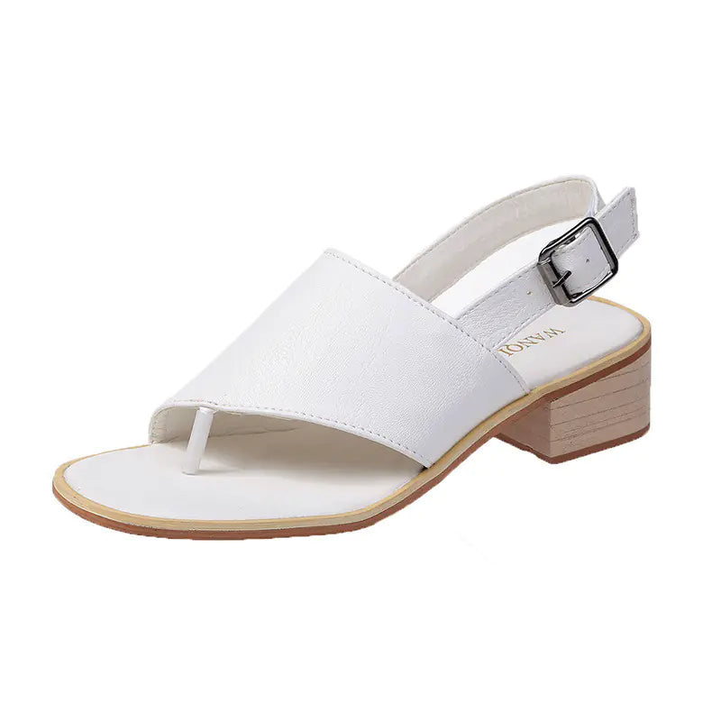 Fashion Herringbone Chunky Heel Sandals – Elegant, Versatile, and Built for All-Day Comfort