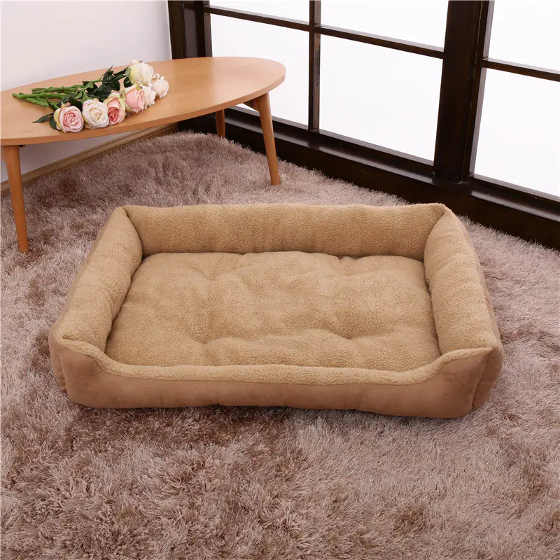 Teddy Golden Retriever Bed – Soft Plush Pet Nest in Cashmere Colors