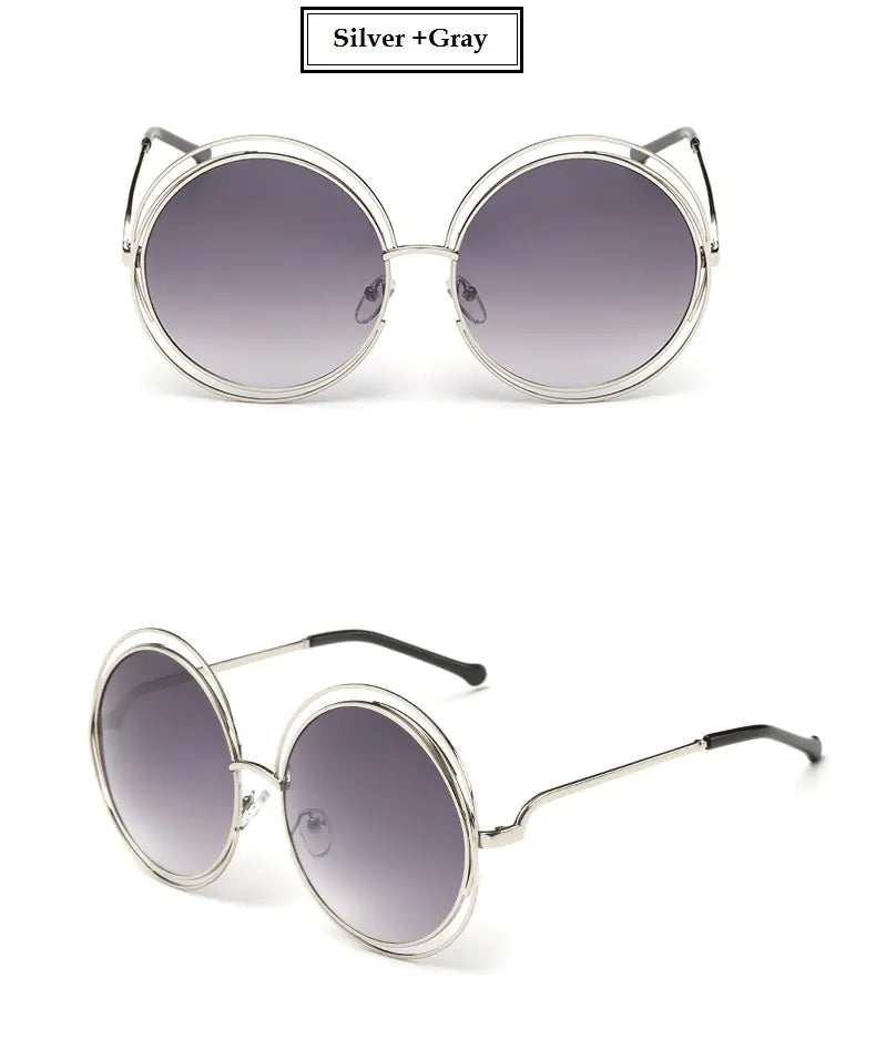 Unisex Double-Circle Metal Frame Sunglasses – Lightweight UV400 Shades with 99% VLT (7 Color Options)