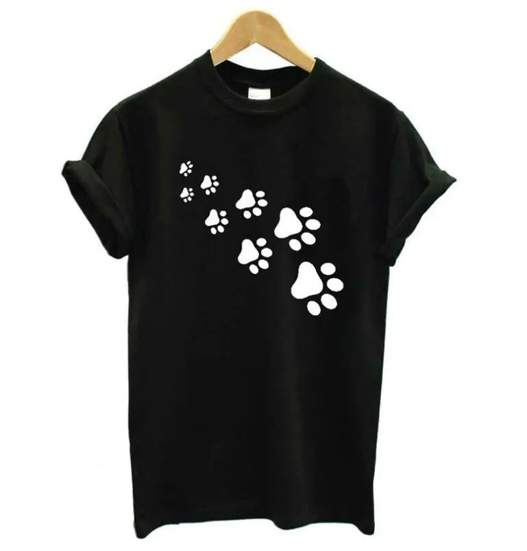 Dog Paw Print Printed Women’s T-Shirt – Wear Your Love for Dogs in Style