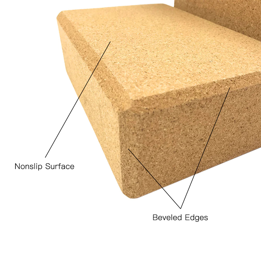 Eco-Friendly Cork Yoga Block – Oversized Non-Slip Support Brick for Stretching & Balance