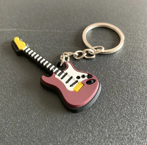 Silicone Guitar Keychain Pendant