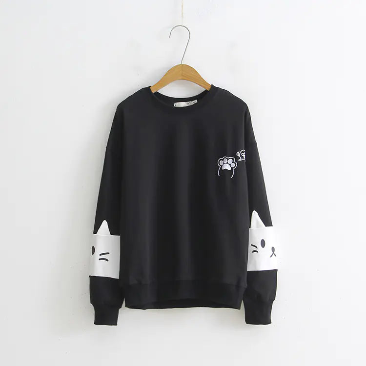Japanese-Style Cat Paw Hoodie – Kawaii Comfort with a Whimsical Touch