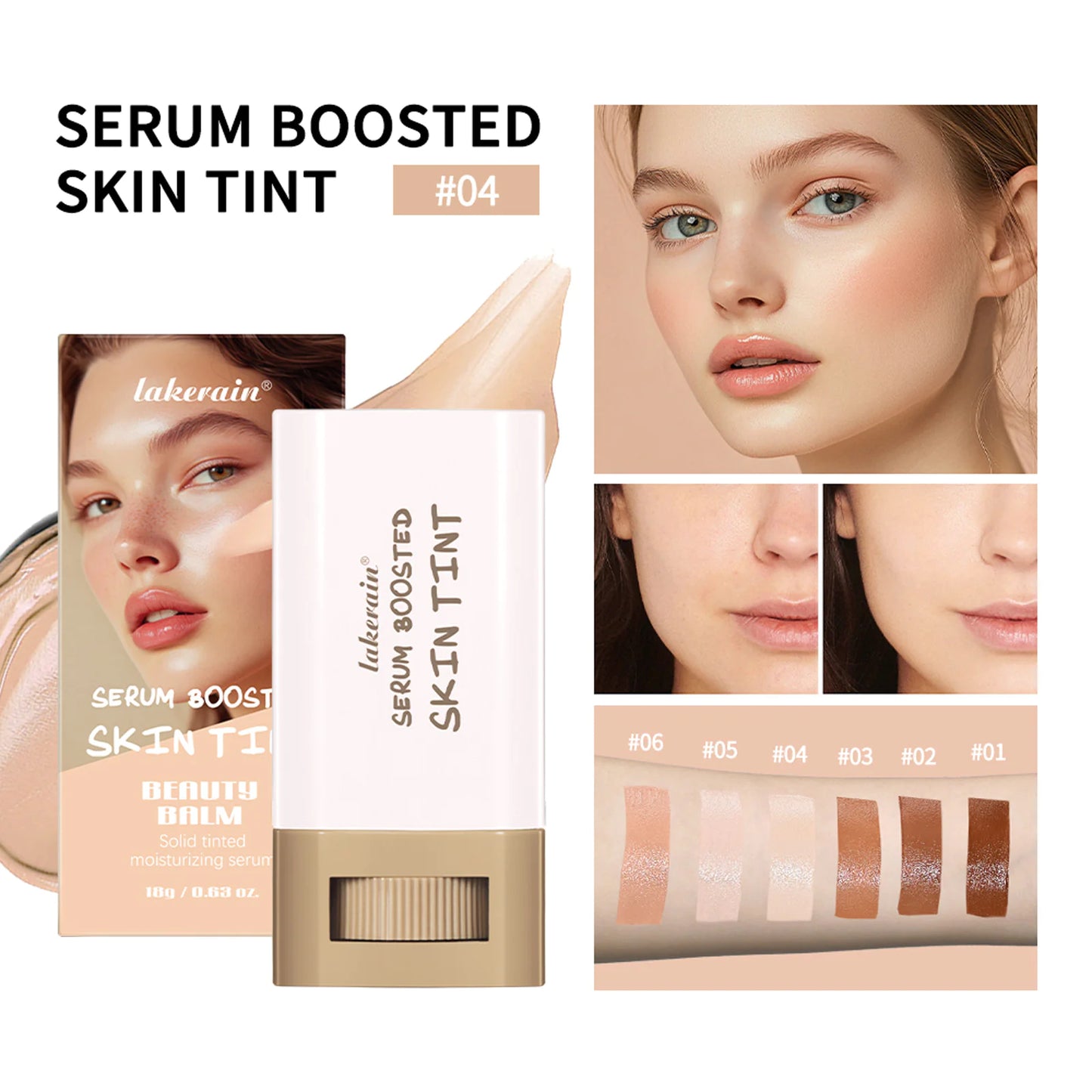 Serum Boosted Skin Tint Stick – Silky Radiant Coverage in 6 Buildable Shades