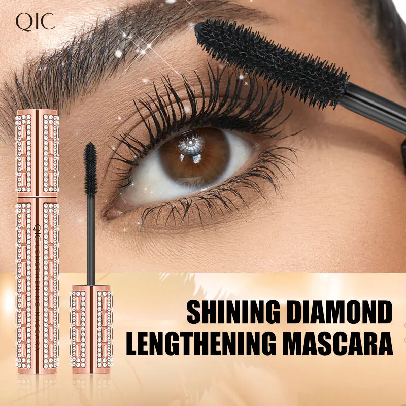 Shining Diamond Waterproof Lengthening Mascara – 5D Volume, Peanut Brush, and Smudge-Proof Wear (12.7cm / 5g)