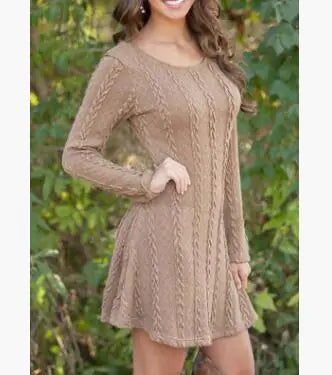Long-Sleeve Sweater Dress – Soft Knit, Relaxed Fit, and Versatile Elegance (S–5XL)