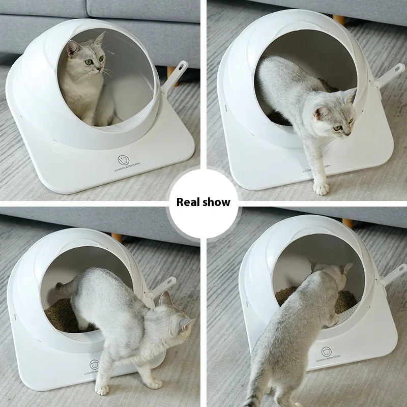 Fully Enclosed Cat Litter Box – Spacious & Durable PP Plastic Design