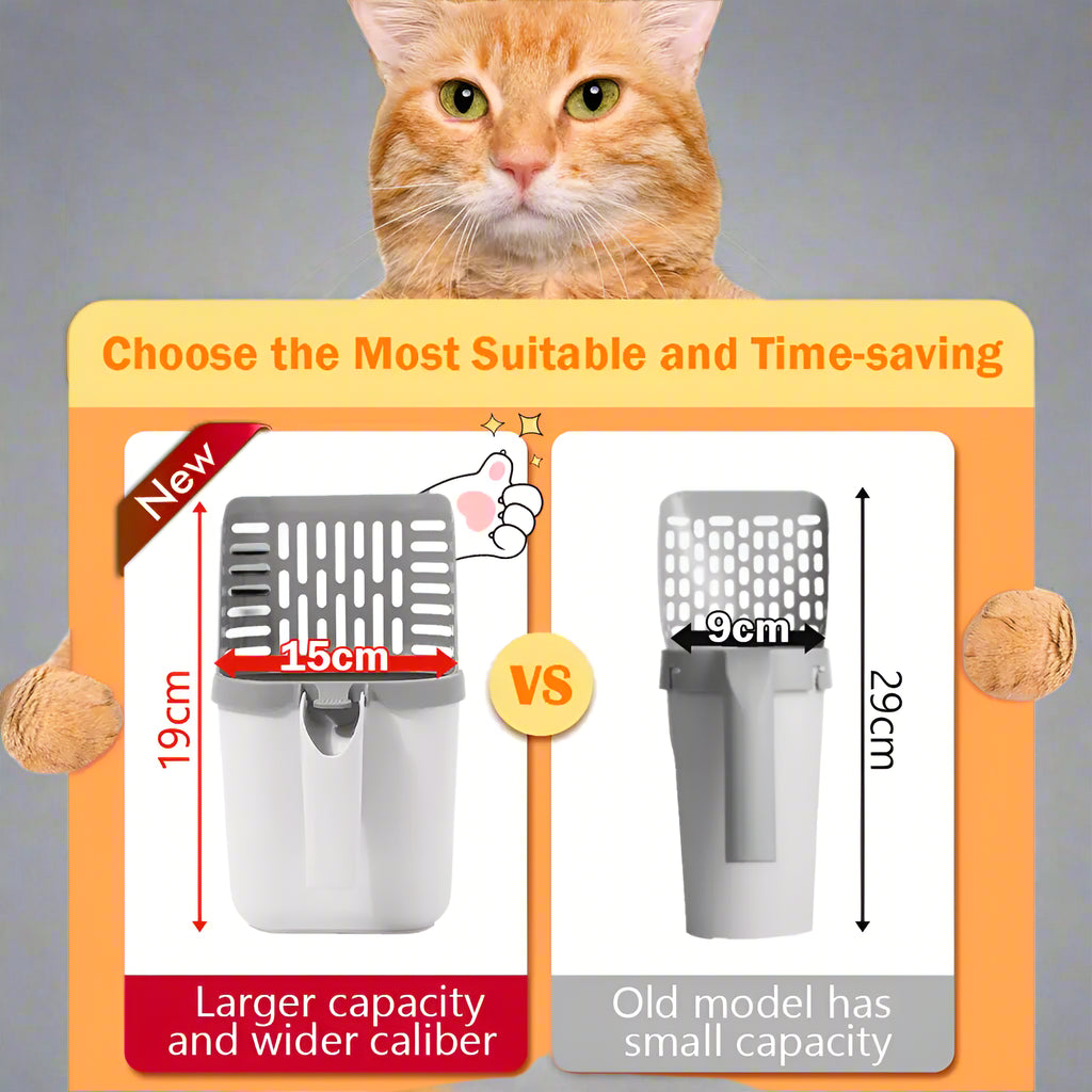 Cat Litter Shovel with Built-in Waste Bin – Efficient, Hygienic, and Easy-to-Use Cleaning Tool