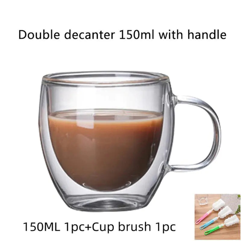 Heart-Shaped Double Wall Tea Coffee Mug