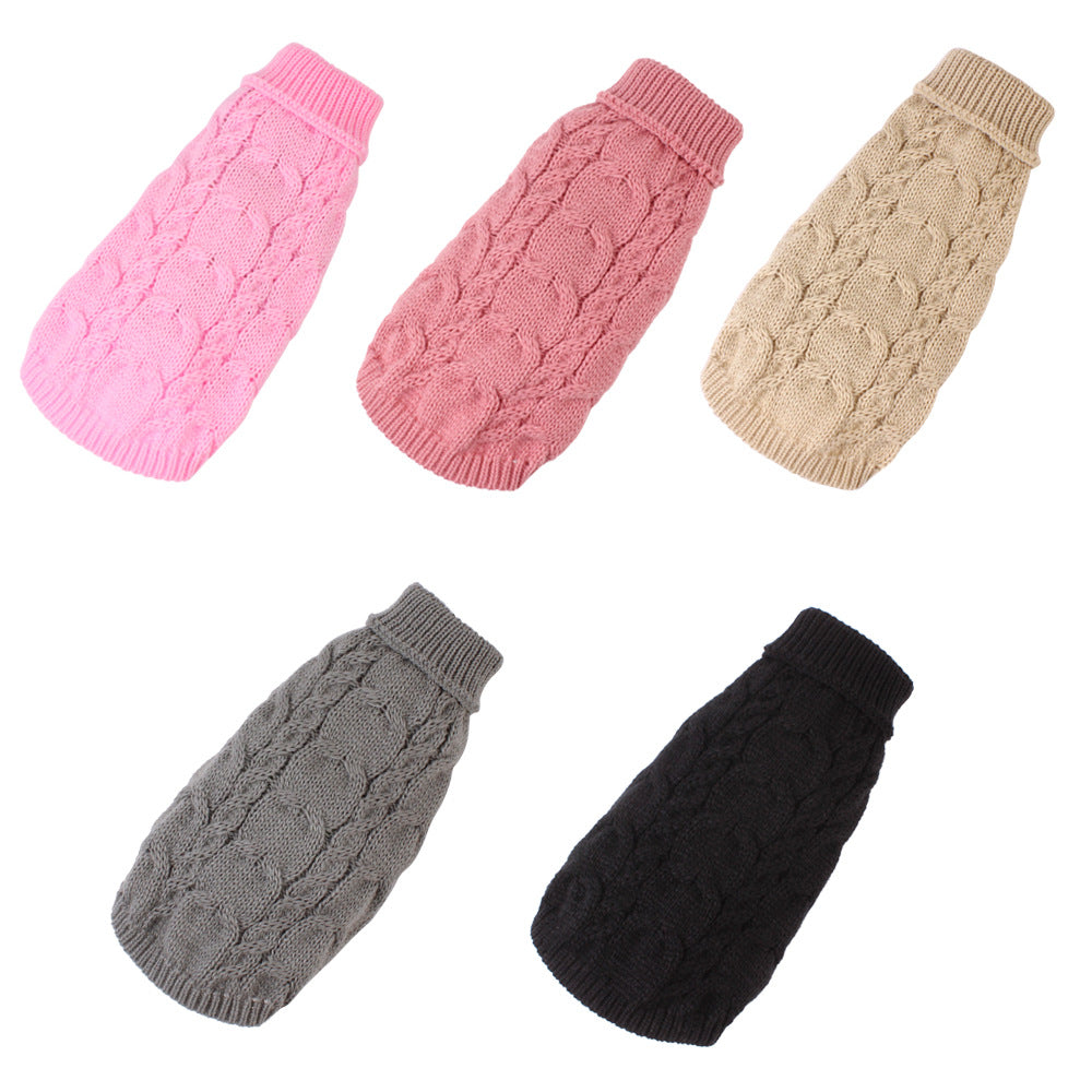 Autumn and Winter Warm Woolen Pet Clothes – Cozy Wool-Acrylic Blend Sweaters for Dogs & Cats (XS to XL Sizes)