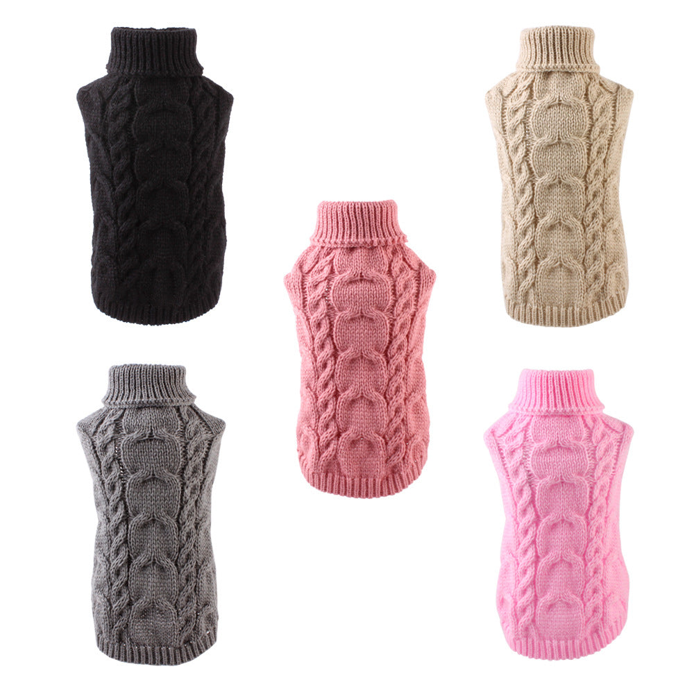 Autumn and Winter Warm Woolen Pet Clothes – Cozy Wool-Acrylic Blend Sweaters for Dogs & Cats (XS to XL Sizes)
