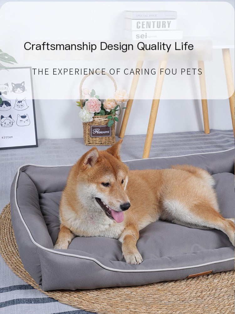 All-Season Waterproof Anti-Bite Dog Bed – Oxford Cloth Pet Mat with Non-Slip Base