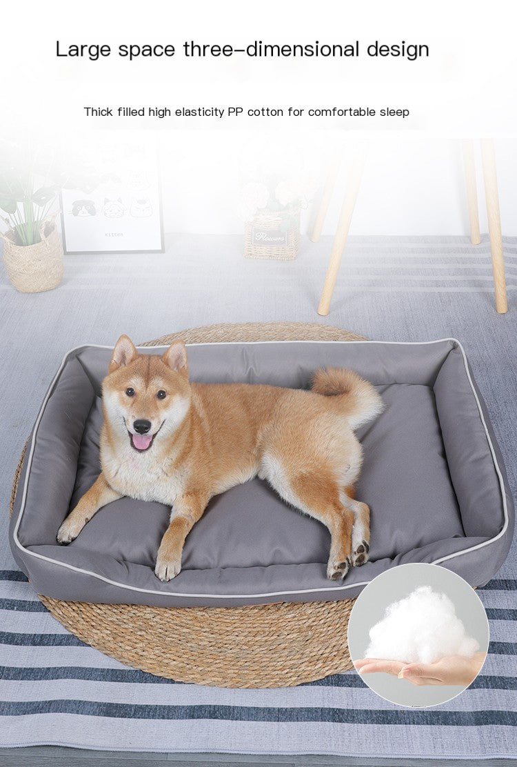 All-Season Waterproof Anti-Bite Dog Bed – Oxford Cloth Pet Mat with Non-Slip Base
