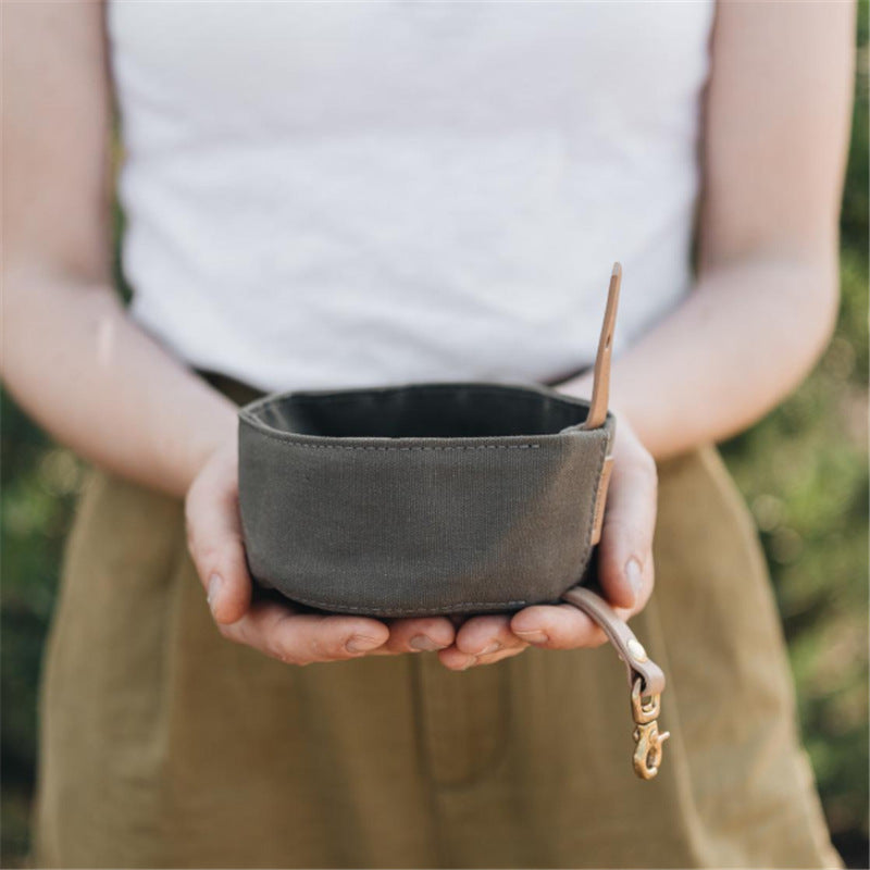 Waterproof Foldable Canvas Dog Bowl