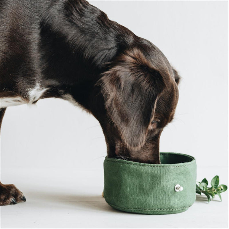 Waterproof Foldable Canvas Dog Bowl