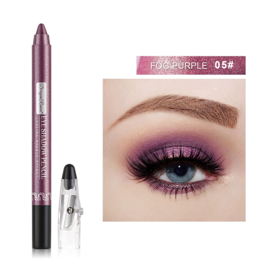 Waterproof Pearlescent Silkworm Eyeshadow Pen – 12 Shades of Long-Lasting Shine with Built-in Sharpener