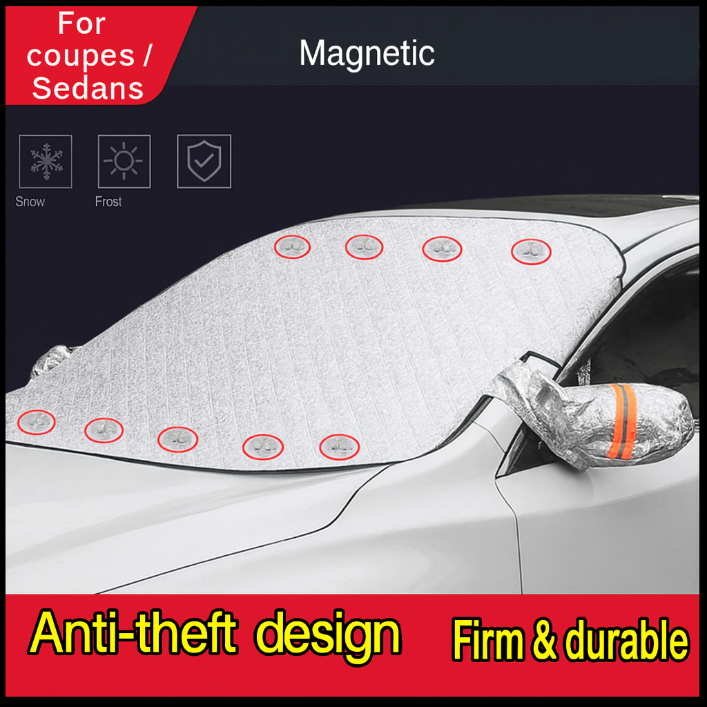 Winter Car Windshield Snow Shield – Magnetic Frost Guard with 3-Layer Protection (Universal Fit for Cars & SUVs)