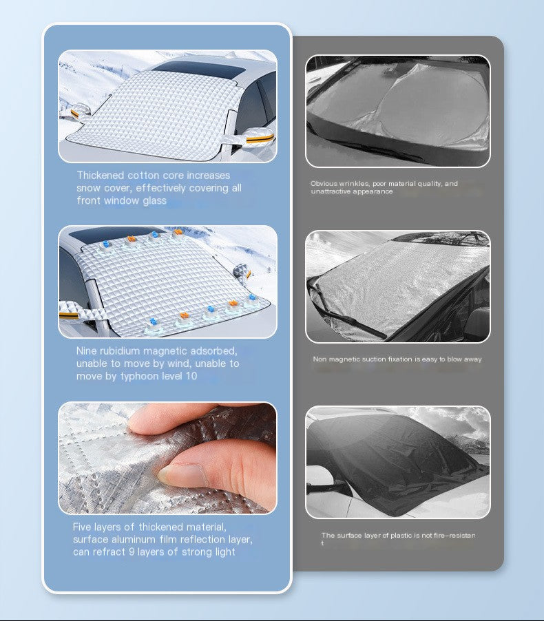 Winter Car Windshield Snow Shield – Magnetic Frost Guard with 3-Layer Protection (Universal Fit for Cars & SUVs)
