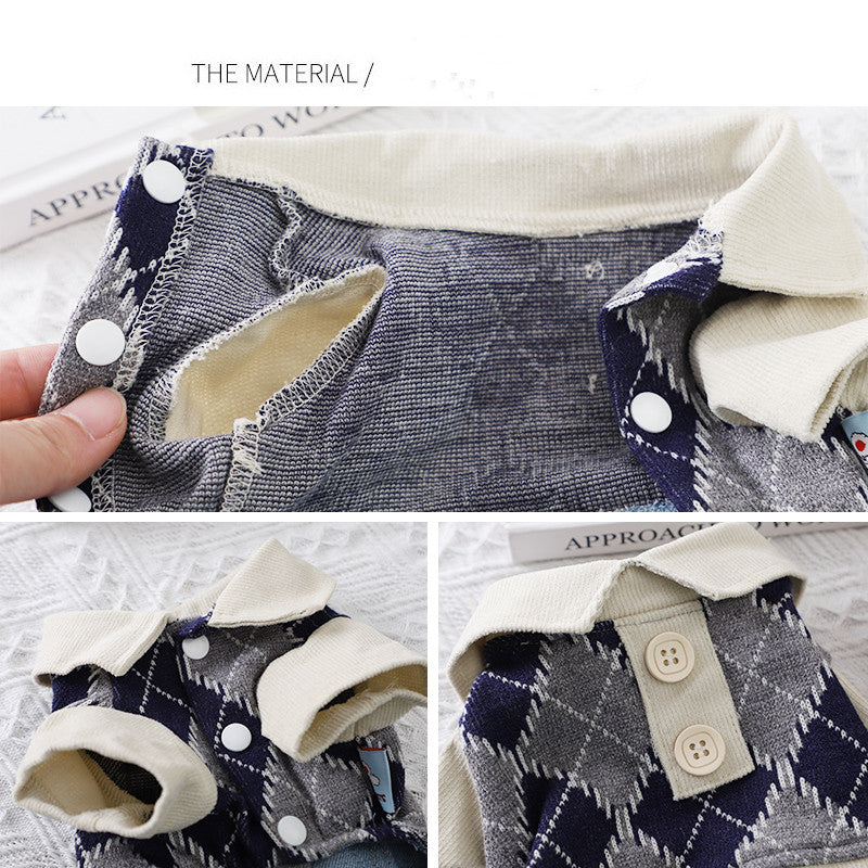 Four Legged Winter Clothes for Dogs – Cozy, Stylish & Warm Apparel (Beige Grey & Navy Grey)