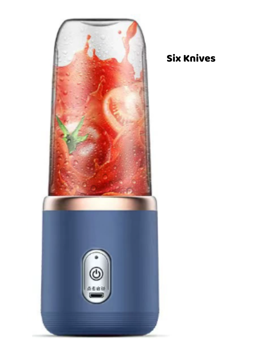 Portable USB Rechargeable Blender – 6-Blade Power for Smoothies, Juices & More