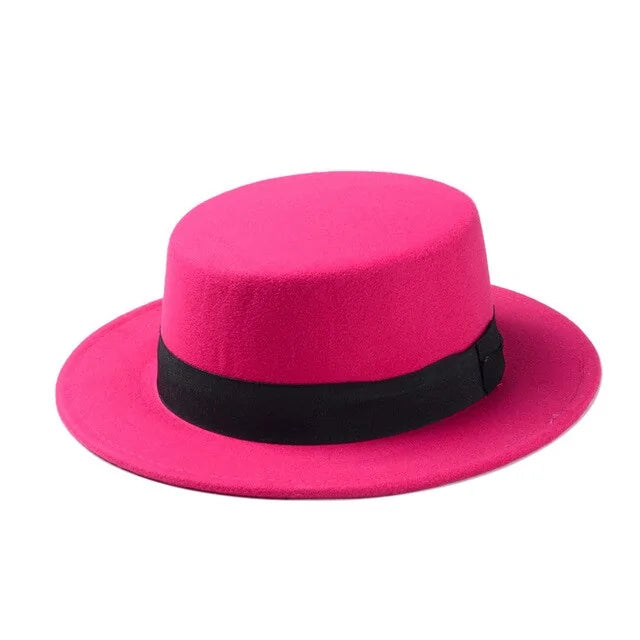 Flat Top Wool Hat for Men