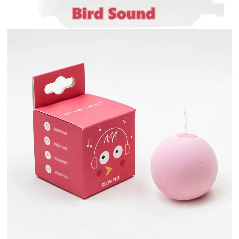 Interactive Ball Catnip Cat Training Toy – Sound-Activated with Real Animal Calls (Tap Trigger & Built-In Catnip Slot)