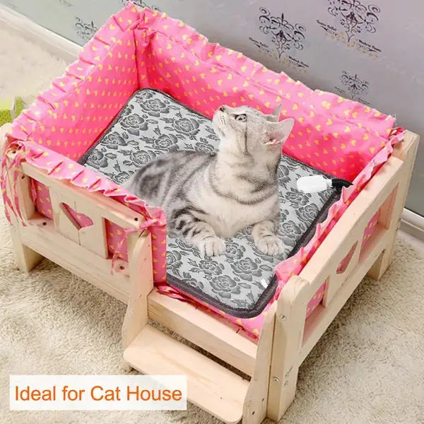Pet Heating Pad Dog Cat Electric Heating Mat – Waterproof & Adjustable Warming Blanket