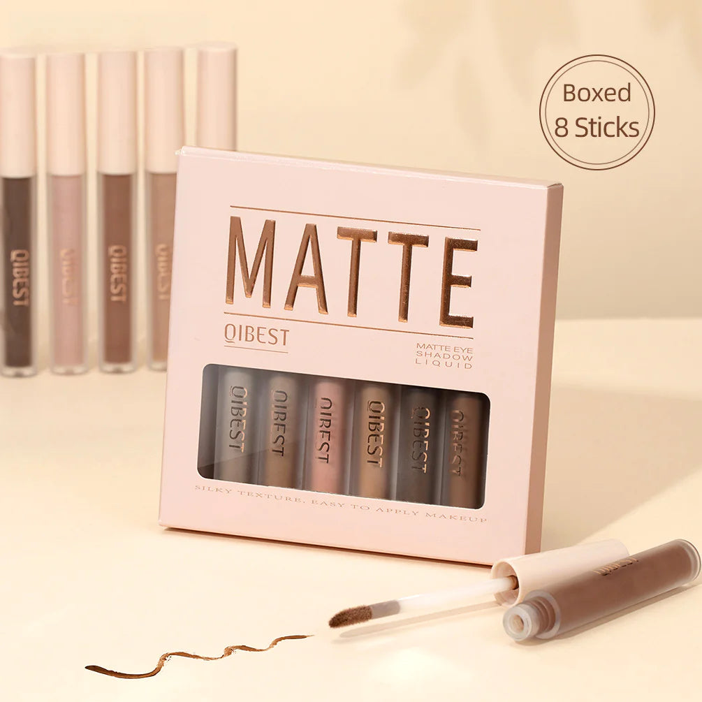 Matte Liquid Eyeshadow Set – 8 Shades, Dual-Use for Eyes & Cheeks, Long-Lasting Matte Finish