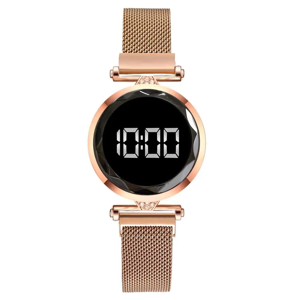 Rose Gold Magnetic Bracelet Watch - Elegant Timepiece Meets Stylish Bracelet