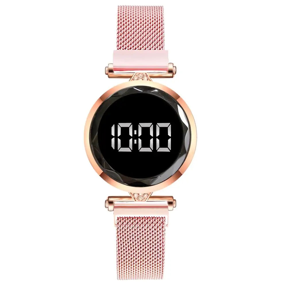 Rose Gold Magnetic Bracelet Watch - Elegant Timepiece Meets Stylish Bracelet