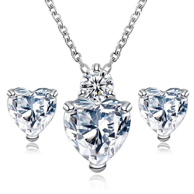 Heart Crystal Jewelry Set - different styles to choose from