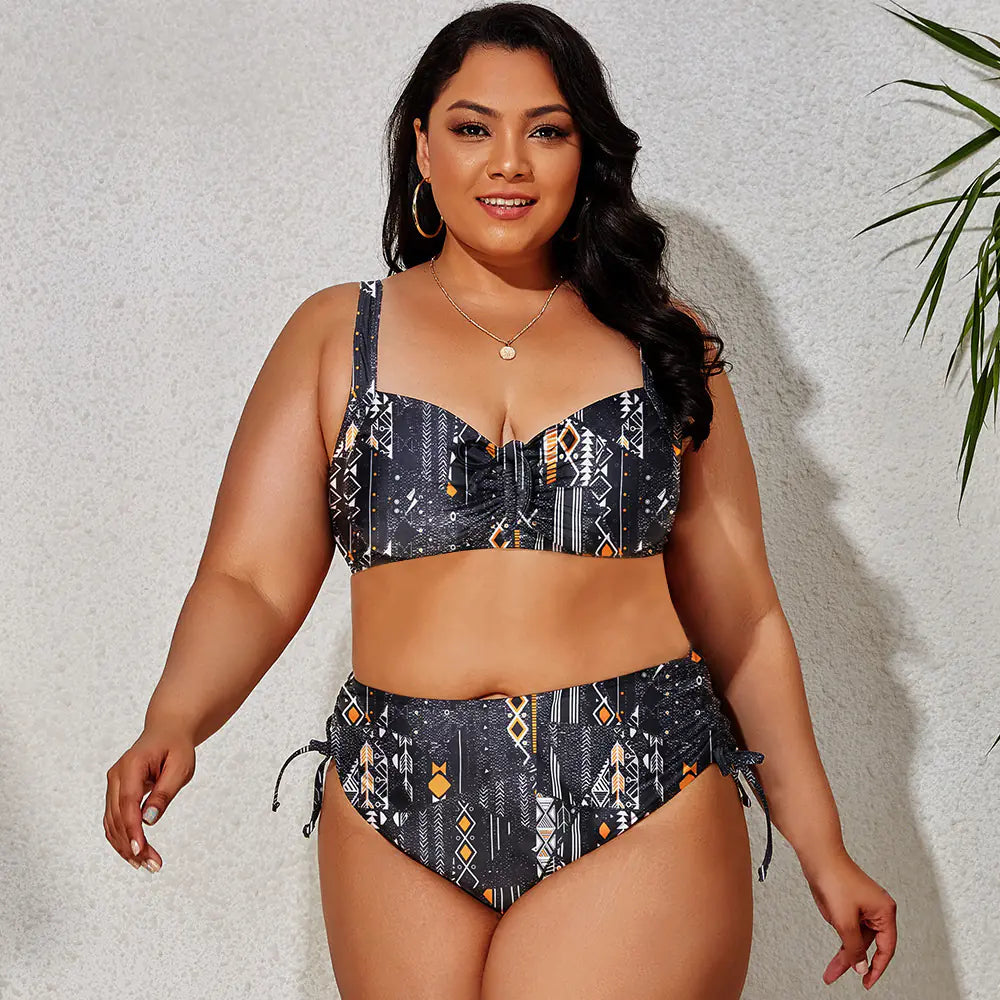 Plus Size Bikini Set in Floral & Animal Prints – Supportive Two-Piece Swimwear for Curvier Bodies (Sizes L–4XL)