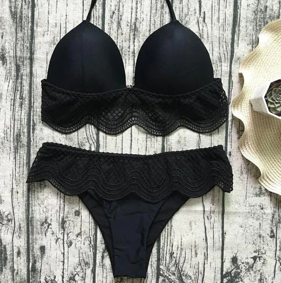 Lace Swimwear Collection – Elegant Beachwear in High & Low Waist Styles (Sizes S–XL)