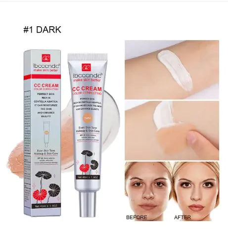 Centella Asiatica CC Cream Concealer – Hydrating Color Correcting Cream for Flawless, Natural Coverage (45ml, 2 Shades)
