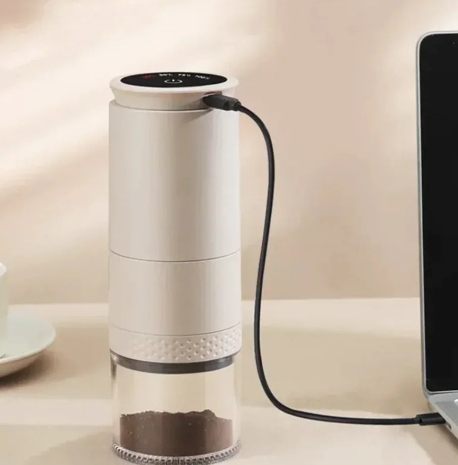 Portable Electric Coffee Grinder – Rechargeable Cordless Coffee Bean Grinder with Adjustable Settings & Digital Display