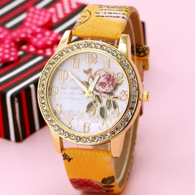 Floral Cubic Zirconia Watch: A Timeless Blend of Elegance and Sparkle