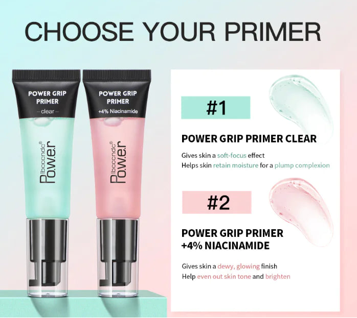Power Grip Makeup Primer Gel – Hydrating & Smoothing Base (Clear & Niacinamide Pink, 24ml)