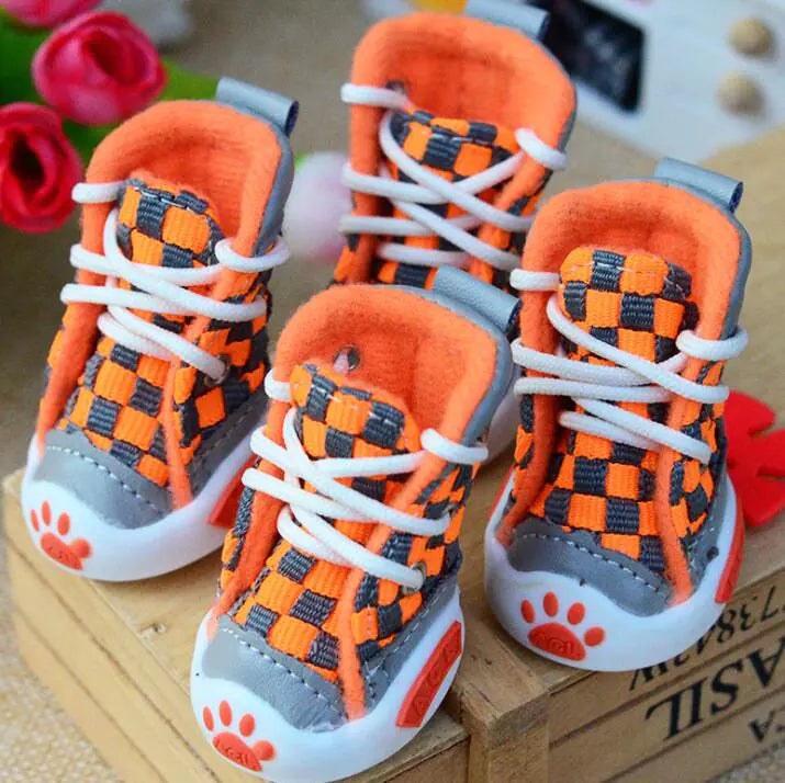 Pet Woven Shoes – Breathable Lightweight Paw Protection in Bold Colors (Sizes 1–5)