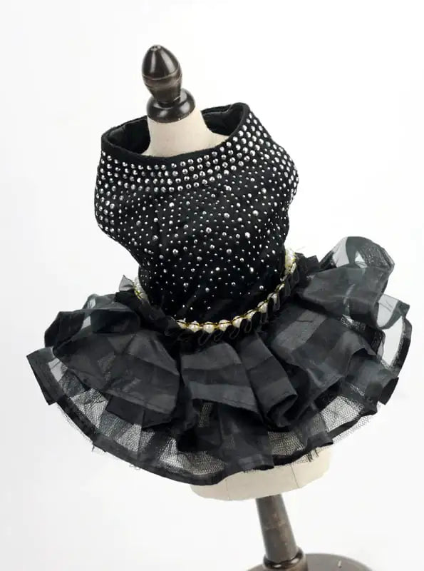 Dog Skirt Pet Wedding Dress – Elegant Dacron Gown for Special Occasions (XS–XL, Black)