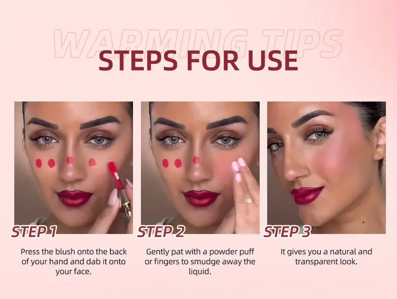 Hydrating Liquid Blush – Silky, Long-Lasting Color for Radiant Cheeks (5 Shades, 0.88 fl oz)
