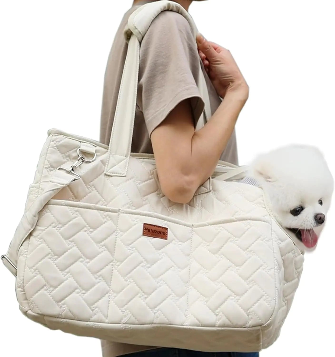 Quilted Pet Carrier Handbag – Lightweight Travel Bag for Cats & Small Dogs