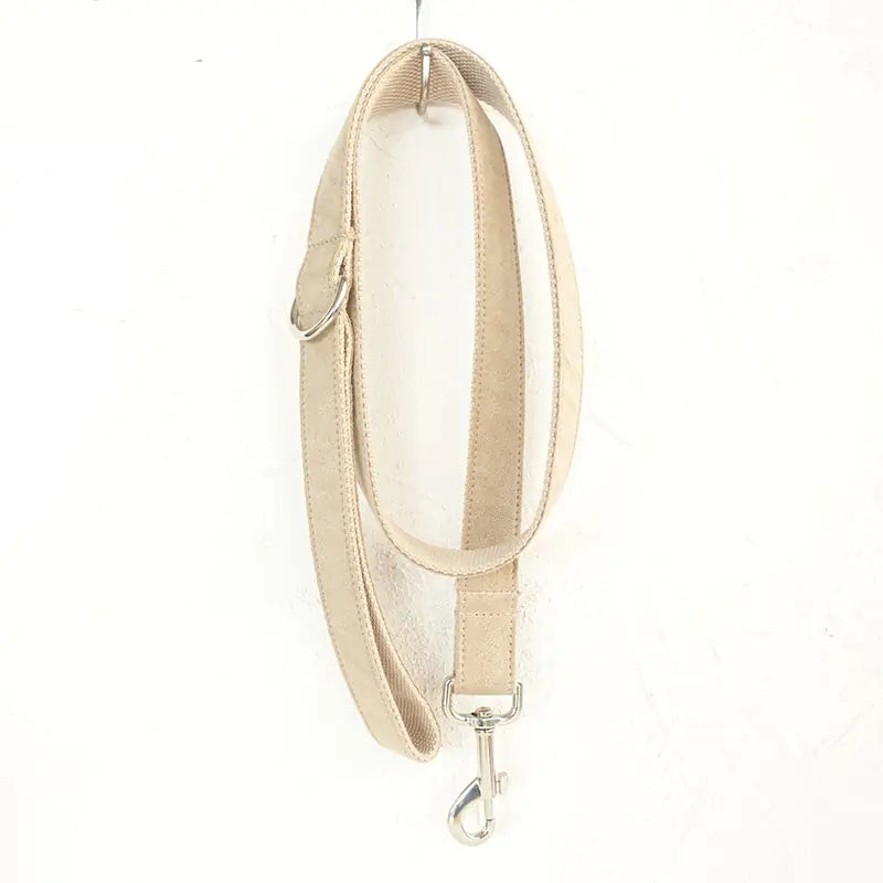 Dog Collar and Leash Set with Bow Tie – Elegant Velvet-Feel Pet Accessory for All Sizes (XS–XL)