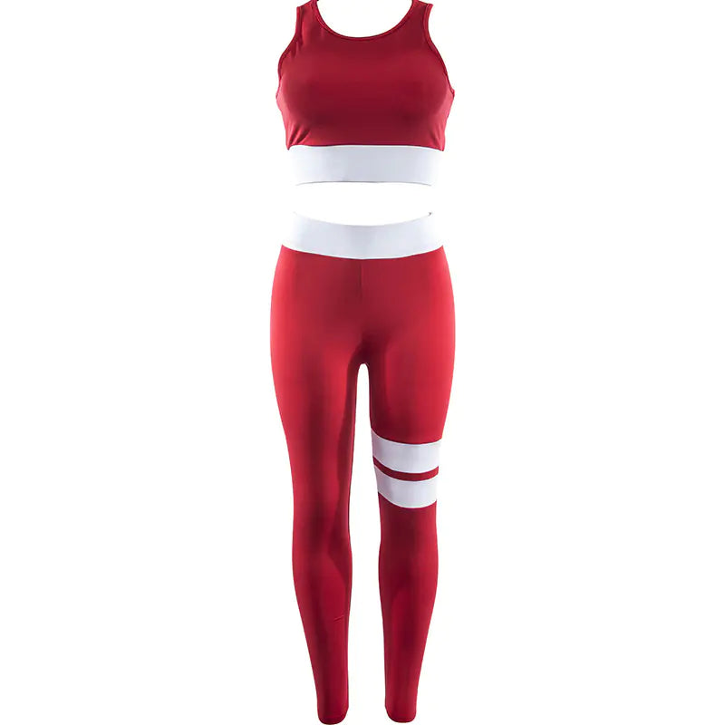 Backless Yoga Set for Women – 2-Piece Breathable Activewear with Sleeveless Crop Top and High-Waist Leggings