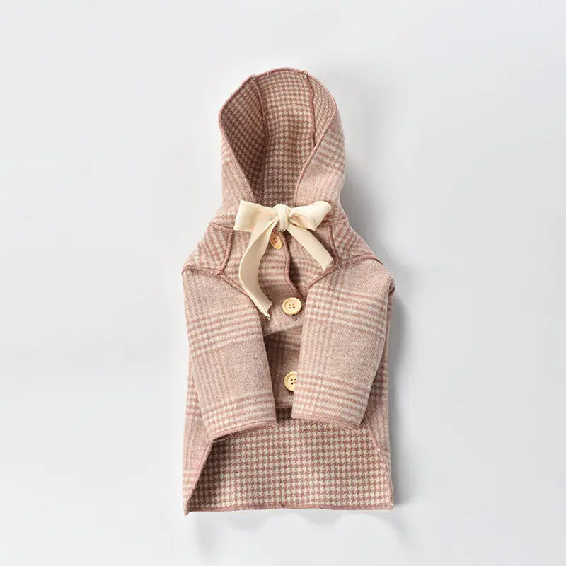 Chessboard Pattern Pet Cashmere Coat – Soft, Stylish Warmth for Your Furry Companion