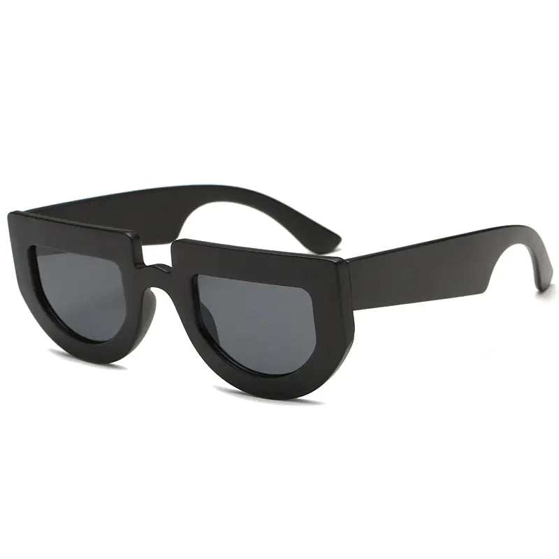 unisex Vintage Irregular Thick Frame Sunglasses – Bold Retro Style with UV400 Protection (230mm Width)