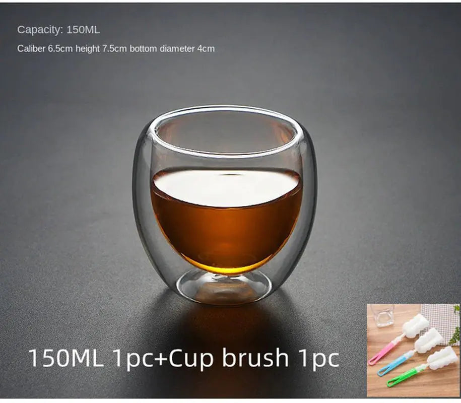 Heart-Shaped Double Wall Tea Coffee Mug